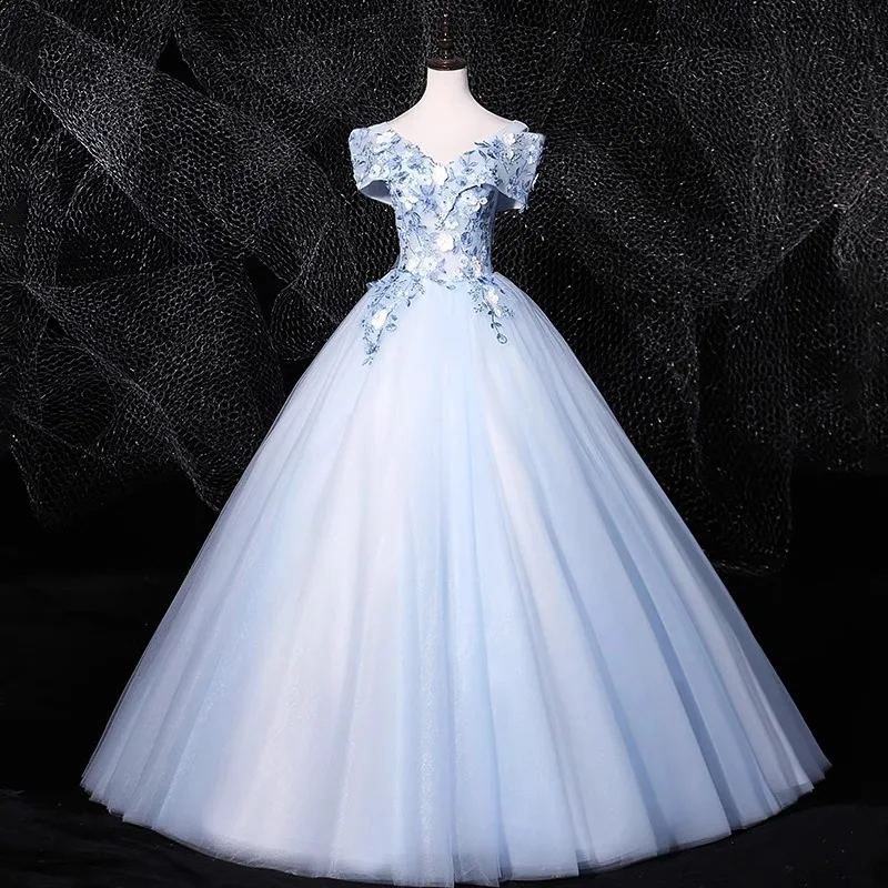 GUXQD Ball Gown Quinceanera Dresses Appliques Tulle Prom Birthday Party Gowns Formal Occasion robes de soirée 1