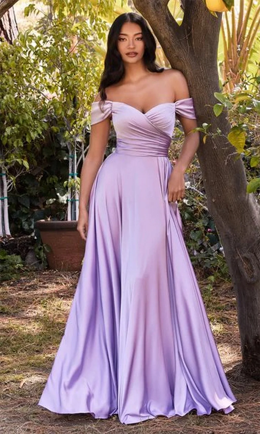 Off the Shoulder Sweetheart Satin Bridesmaid Dresses for Wedding Sleeveless Corset Evening Gowns Backless A-line Long Ball Gowns 1