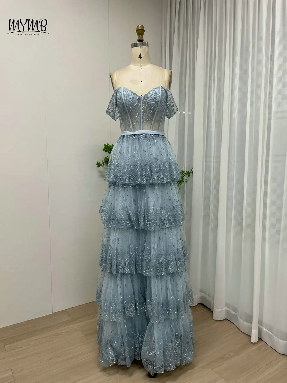 MYMB Green Graceful Sweetheart Neck A-Line Birthday Dresses for Women Party New Arrival Elegant Off Shoulder Evening Prom Gowns 1