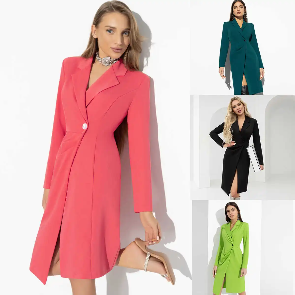 Women Photography Blazer Suits Candy Color Long Sleeve Dress Jacket For Graduation Wedding 1