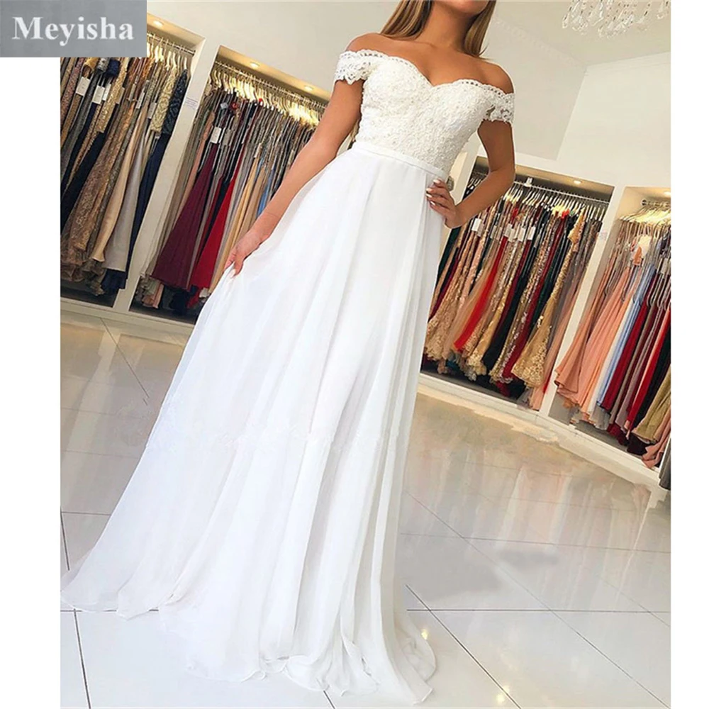 ZJ9205 Romantic Pregnant Chiffon Wedding Dresses Lace Off Shoulder Sleeveless A Line  2023 Keyhole Back Beach Bridal Gowns 1