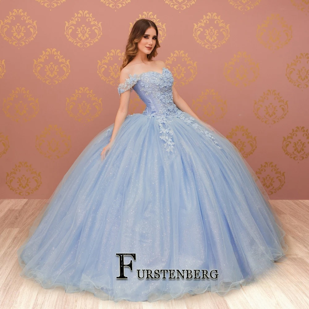 FURSTENBERG Charming Sweetheart Quinceanera for 15 Anos Off Shoulder Lace Appliques Beads Ball Gown Graduation Party Customised 1