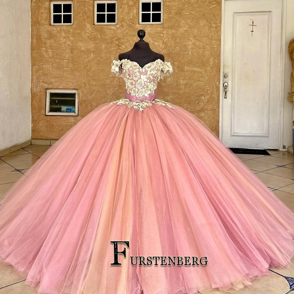 FURSTENBERG Charming Sweetheart Quinceanera for 15 Anos Lace Appliques Tulle Ball Gown Corset Quinceanera Party Made to Order 1