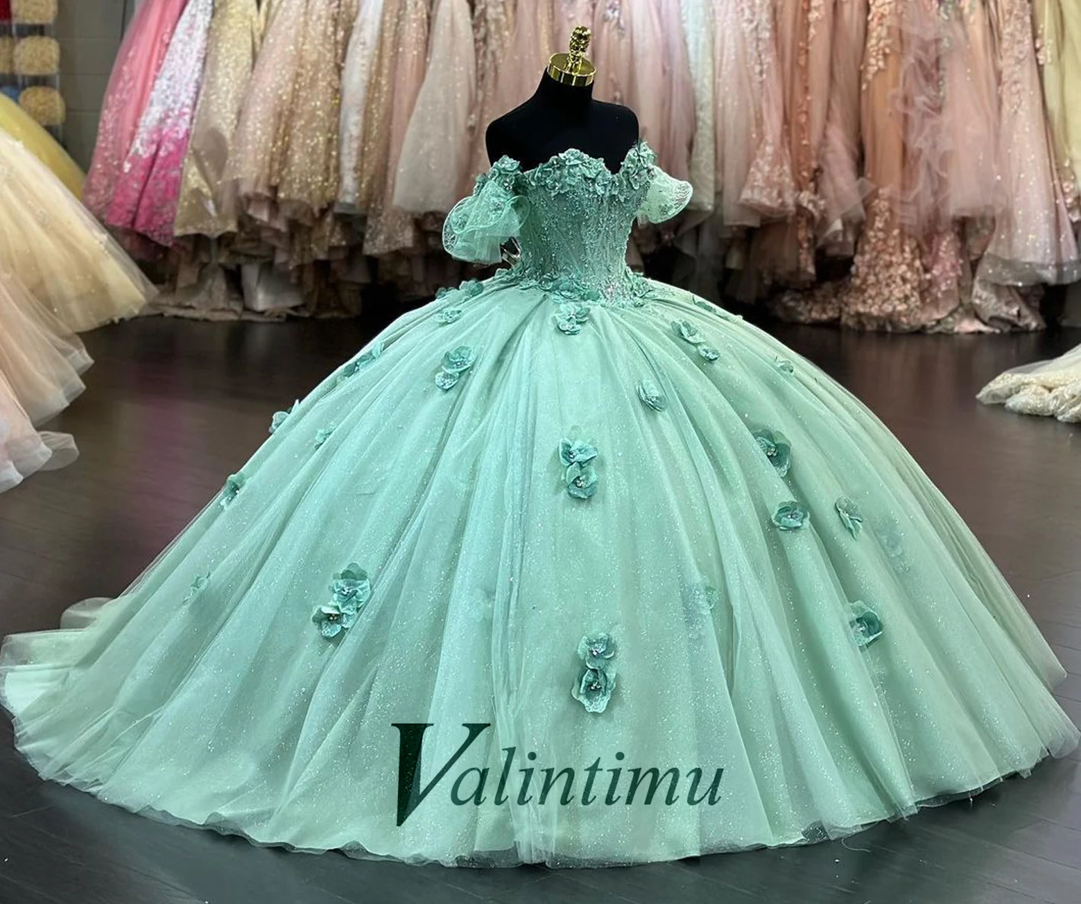 Valintimu Fancy Lace Appliques Quinceanera Dress for 15 Anos with Sweetheart Off Shoulder Lace up Birthday Party Personalised 1